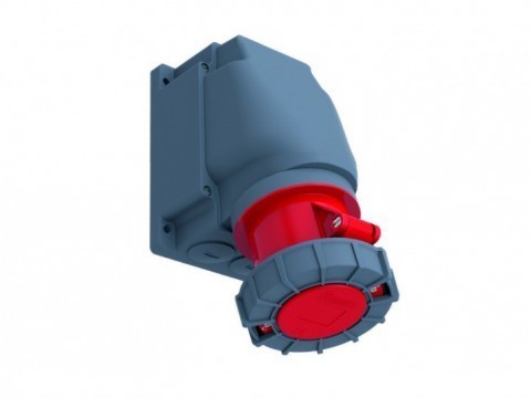 industrial 90° Angled wall Socket 63A IP67 Bemis