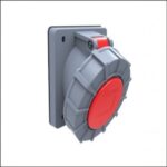 INDUSTRIAL ANGLED PANEL MOUNTED SOCKET 63A IP67 Bemis