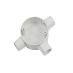 Round Conduit Circular box Three way UPVC ENGINEERING-HOME (White) - Image 1