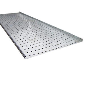 Lines cable duct,galvanized sheet,perforated base,size 100 x 10 cm