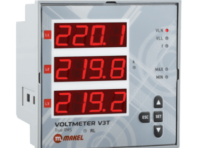فولتميتر ماكيل 9*9 سم Phase Sequence Protection V.HZ 1 Relay NO 5A