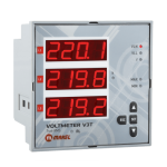 فولتميتر ماكيل 9*9 سم Phase Sequence Protection V.HZ 1 Relay NO 5A