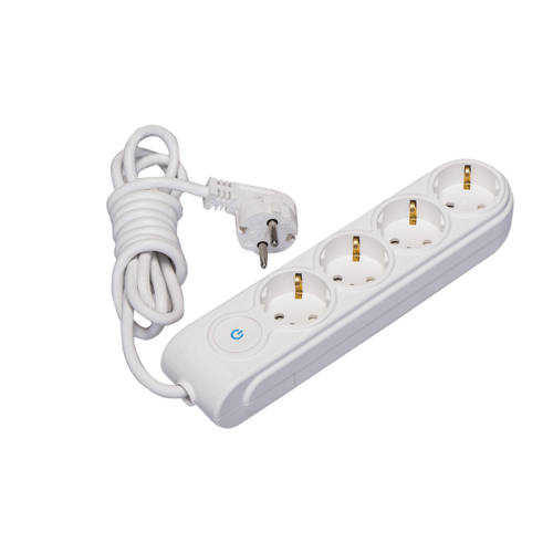 Power strip with earth and switch, 5-meter cable, with child protection Makel