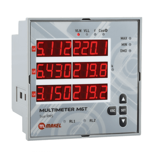 Multimeter 9*9 cm Phase Sequence Protection V.A.HZ 1 Relay NO 5A Makel