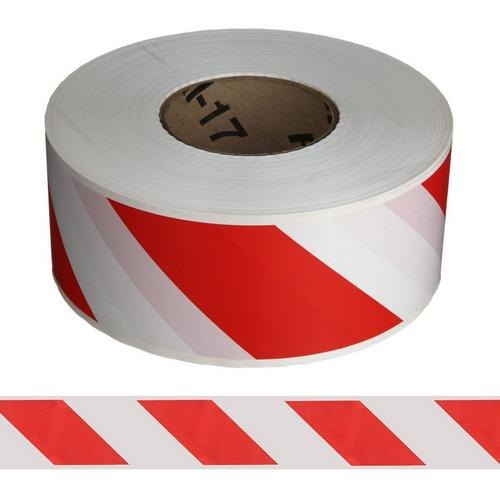 Red and white warning tape roll
