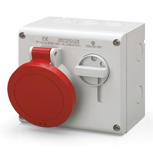 INTERLOCKED SOCKET 16A 3P+E IP44 SCAME