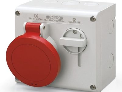بريزة بالمفتاح سكام  + أرضي 16 أمبير IP44 - 4
