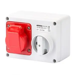 GEWISS Outlet With Lock - Rectangular - 16 Amps - IP44