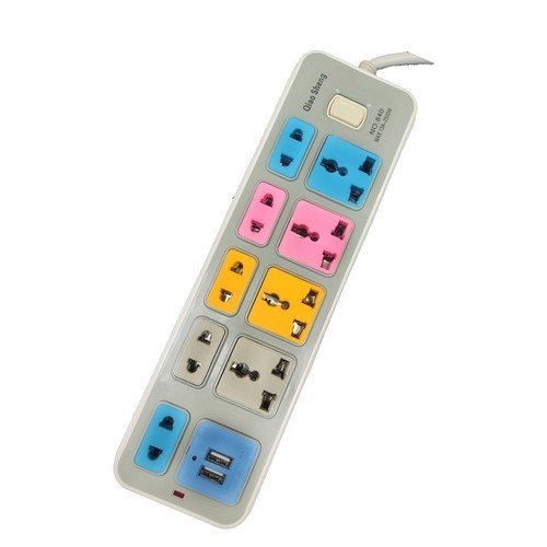 Power Strip 4 EU outlets + 4 MK outlets + 2USB + Switch