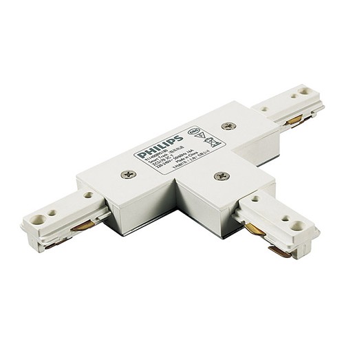 Track lighting Architectural White T Connector 3-wire H-style power feed single circuit