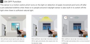 Motion sensor and ceiling light