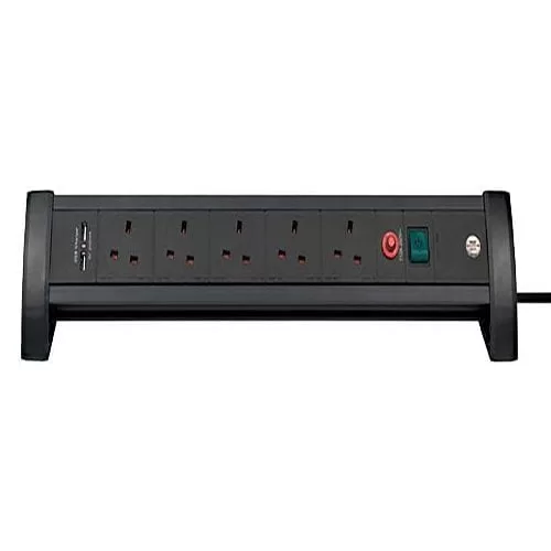 Power Strip 5 slots + 2 USB cable 3 meters Brennenstuhl 