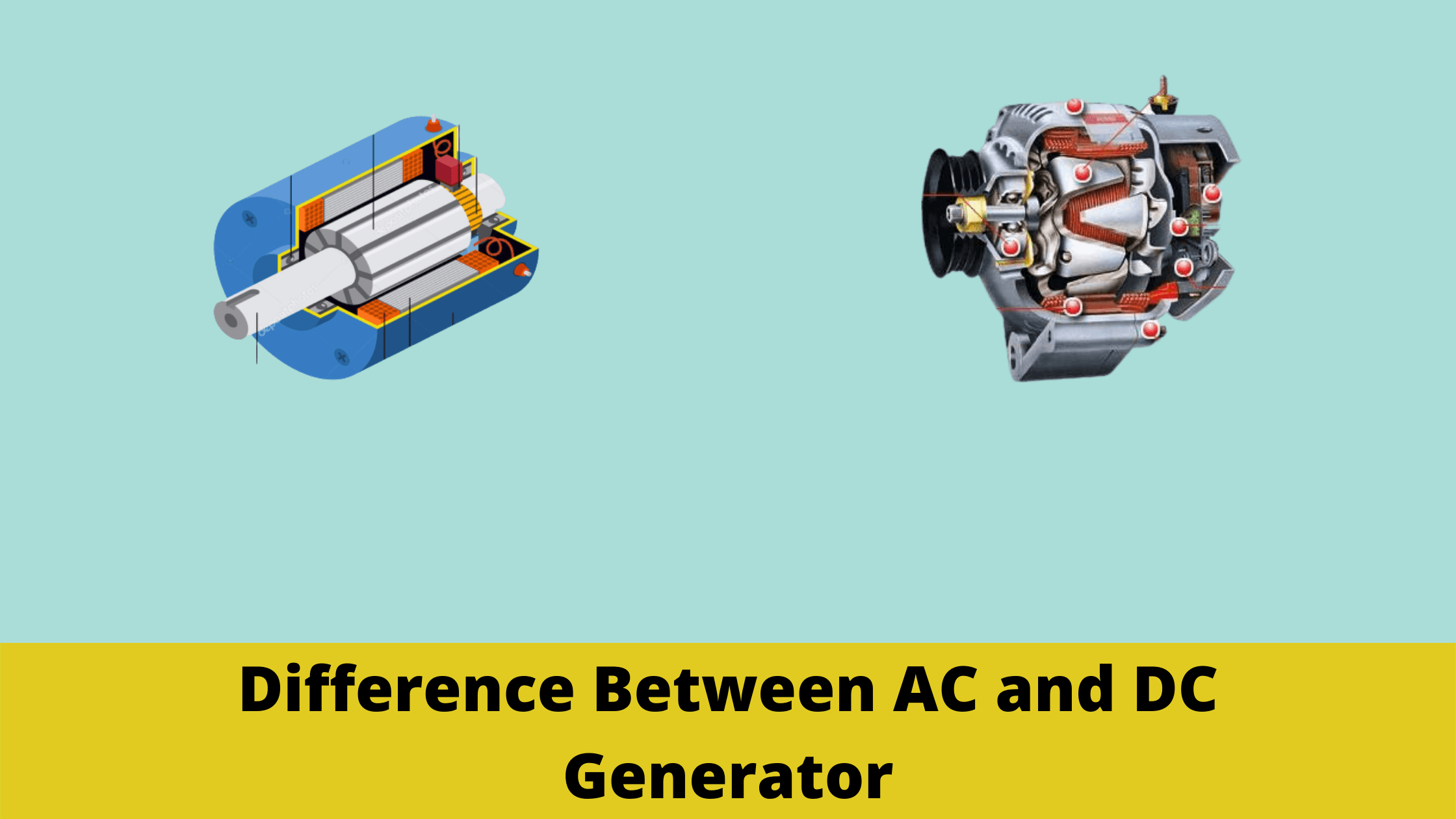 difference between AC generator and DC generator with suitable diagram​ -  Brainly.in