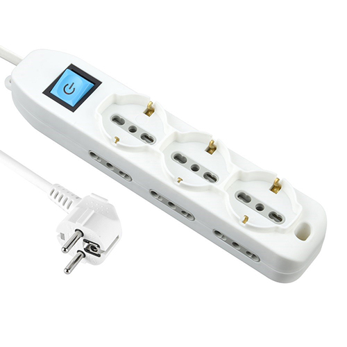 Power strip with 9 outlets 16 amp white iLOCK