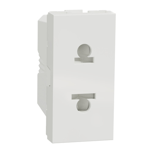 Socket-outlet, New Unica, 2P, 16A, Euroamerican, with shutter, white