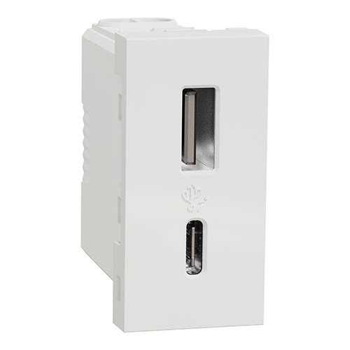 New Unica Schneider USB + type C socket