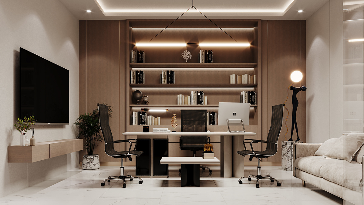 إضاءة مكتب العمل المنزلي